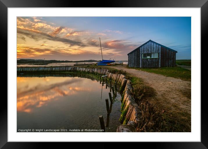 Newtown Boathouse Isle Of Wight Framed Mounted Print by Wight Landscapes