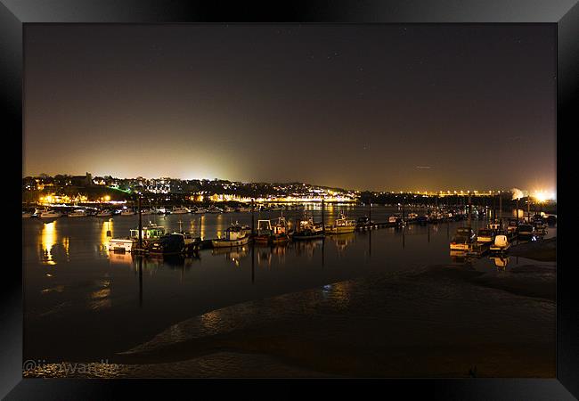 River medway at night Framed Print by jim wardle-young