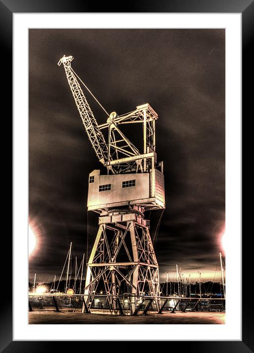 Dockyard crane Framed Mounted Print by jim wardle-young