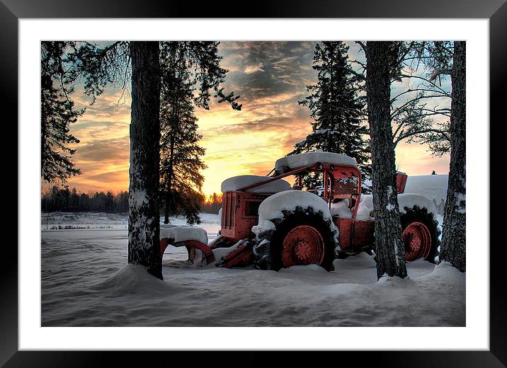 Skidder Sunrise Framed Mounted Print by heather rivet