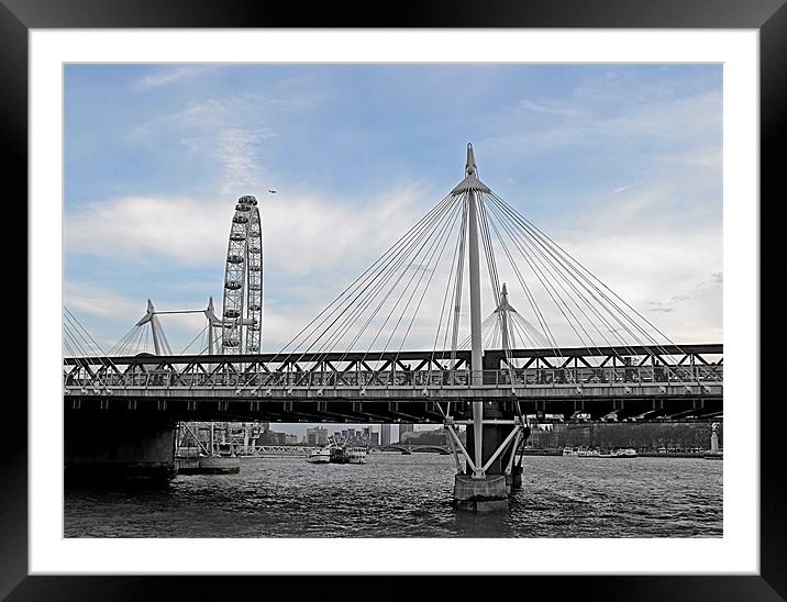 London Hungerford bridge at twilight Framed Mounted Print by Jutta Klassen