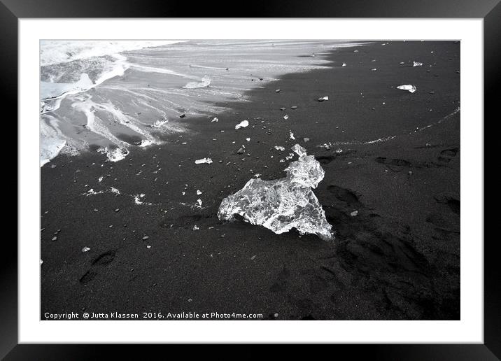 Ice animal walking onto the beach Framed Mounted Print by Jutta Klassen