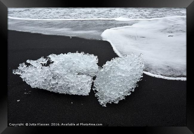 Ice sculptures on the beach Framed Print by Jutta Klassen