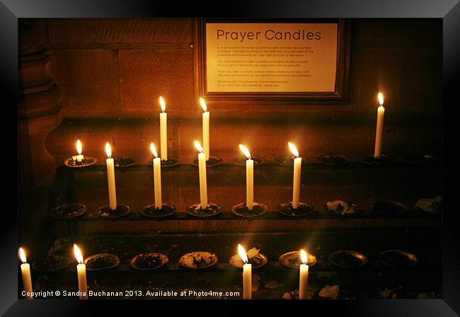 Prayer Candles Framed Print by Sandra Buchanan