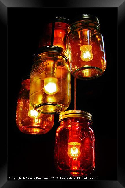 Jam Jar Lights Framed Print by Sandra Buchanan