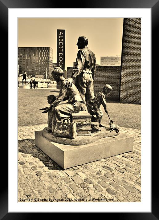 The Emigrants Statue Liverpool Framed Mounted Print by Sandra Buchanan