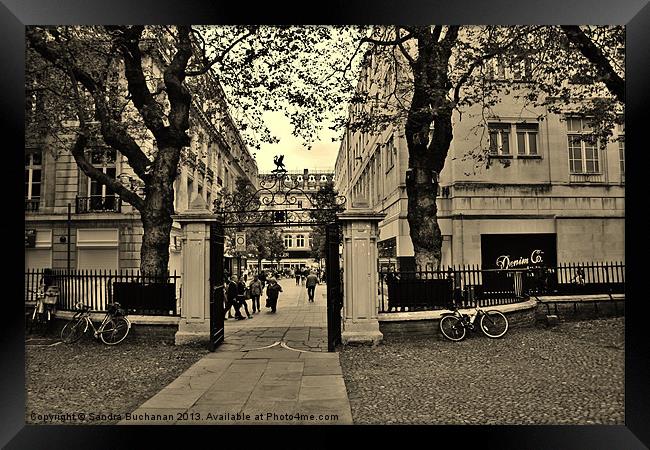 City Life In Sepia Framed Print by Sandra Buchanan