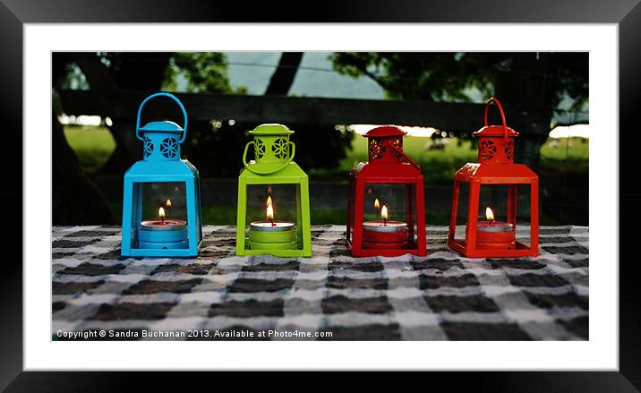 Coloured Lanterns Framed Mounted Print by Sandra Buchanan