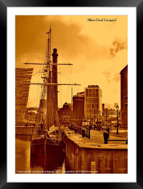 Tall Ship At The Albert Dock Framed Mounted Print by Sandra Buchanan
