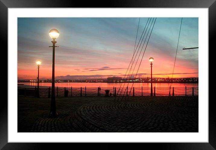 Sunset At The Albert Dock Framed Mounted Print by Sandra Buchanan