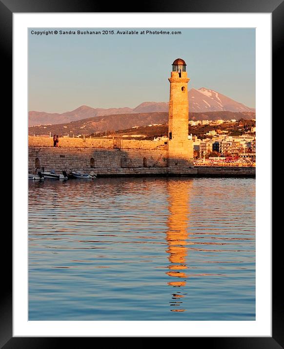  Réthymno Lighthouse Crete Framed Mounted Print by Sandra Buchanan