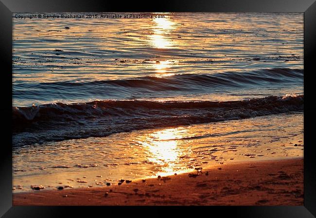  Sunset on Waves Framed Print by Sandra Buchanan