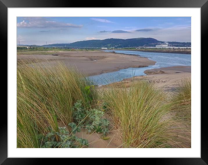 Neath River Estuary at Crymlyn Burrows Framed Mounted Print by HELEN PARKER