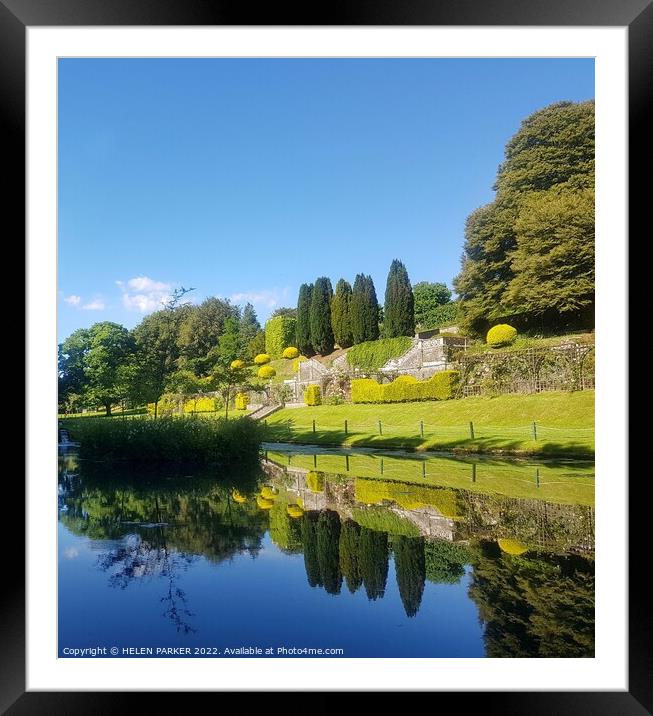 St Fagan's garden lake Framed Mounted Print by HELEN PARKER