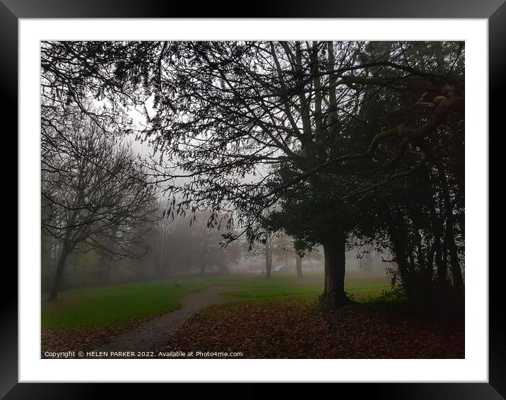 Trees in the fog Framed Mounted Print by HELEN PARKER