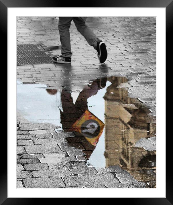 Puddle Reflections Framed Mounted Print by HELEN PARKER