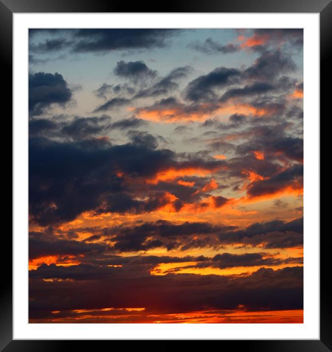 Wales Sunset A Fiery Sky Framed Mounted Print by HELEN PARKER
