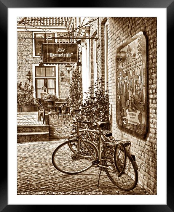 Bicycles of Franeker, Holland Framed Mounted Print by HELEN PARKER