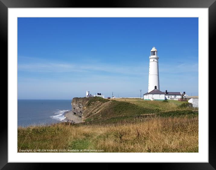 Lighthouse at Nash Point, Monknash, Wales Framed Mounted Print by HELEN PARKER