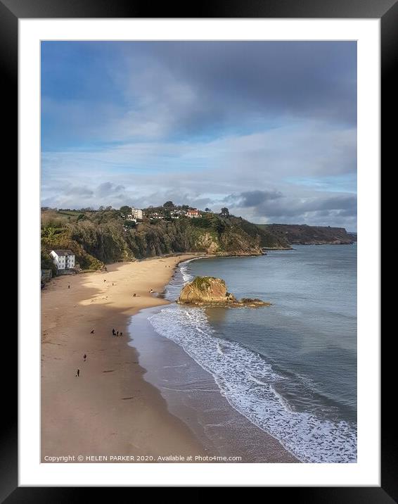 Tenby Pembrokeshire  (North Beach) Framed Mounted Print by HELEN PARKER