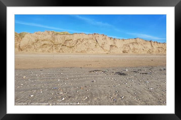 Sandy dunes of Cefn Sidan Beach Framed Mounted Print by HELEN PARKER