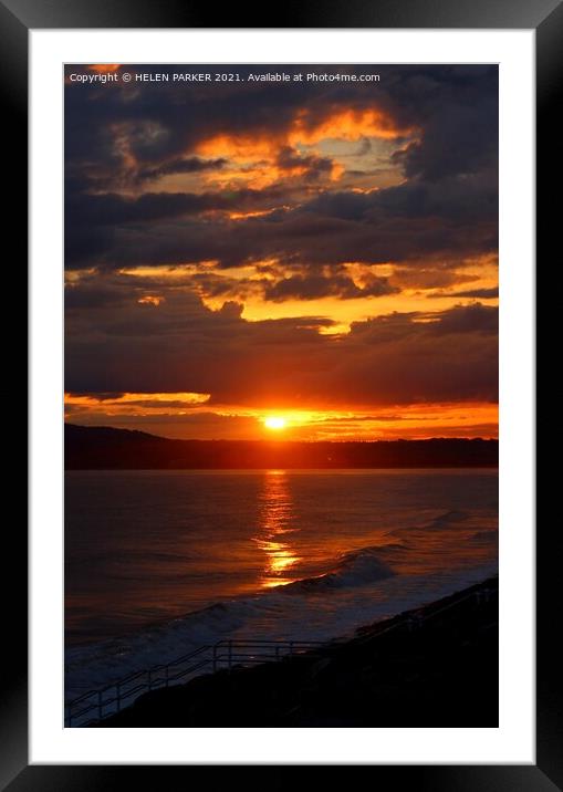 Sunset over Aberavon Beach Framed Mounted Print by HELEN PARKER