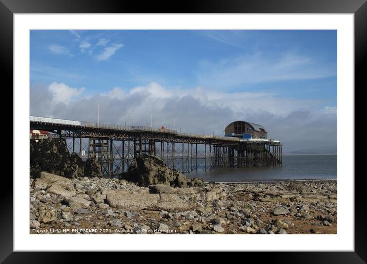 Mumbles Pier and Lifeboat Station Framed Mounted Print by HELEN PARKER