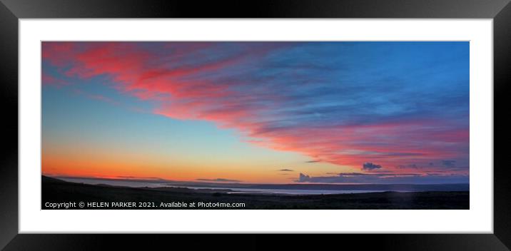 Amazing Gower Sunset Framed Mounted Print by HELEN PARKER