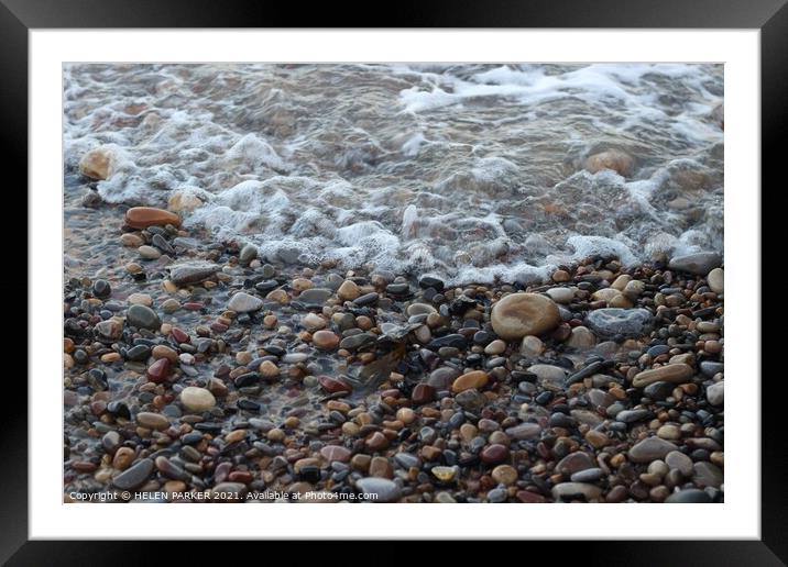 Sea and Pebbles Framed Mounted Print by HELEN PARKER