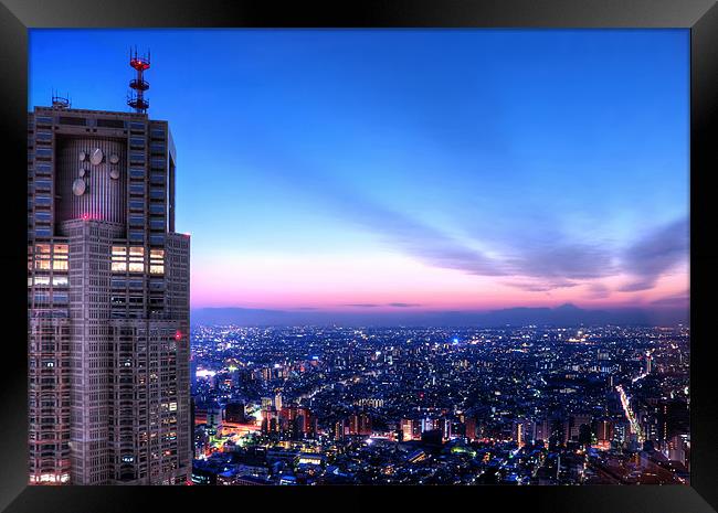 Tokyo Metropolitan Government Building Sunset Framed Print by Duane Walker