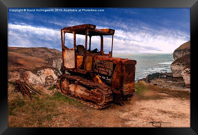 Rust Tractor For Hire Framed Print by David Hollingworth