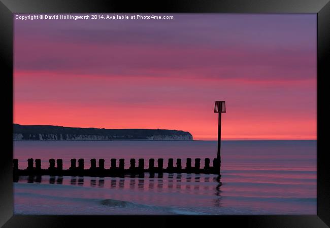 Red Dawn over Flamborough Head  Framed Print by David Hollingworth