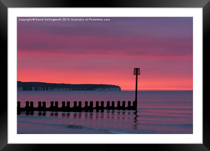 Red Dawn over Flamborough Head  Framed Mounted Print by David Hollingworth