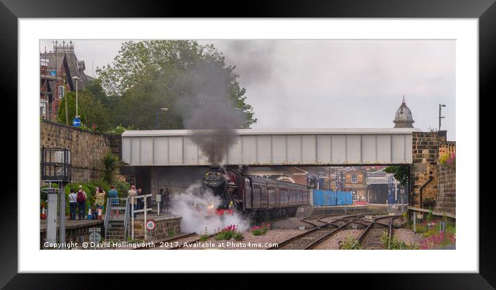 Steam Excursion Departing Scarborogh Framed Mounted Print by David Hollingworth