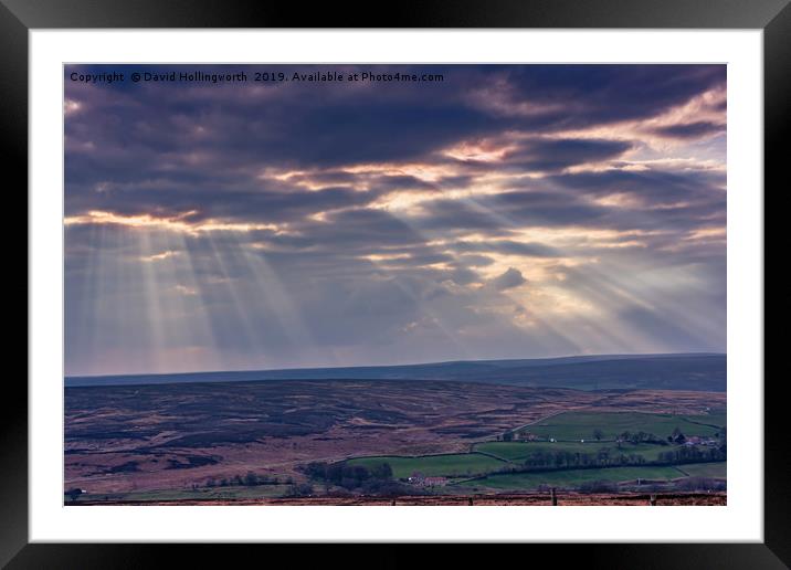 Skyscape North Yorkshire Moors Framed Mounted Print by David Hollingworth