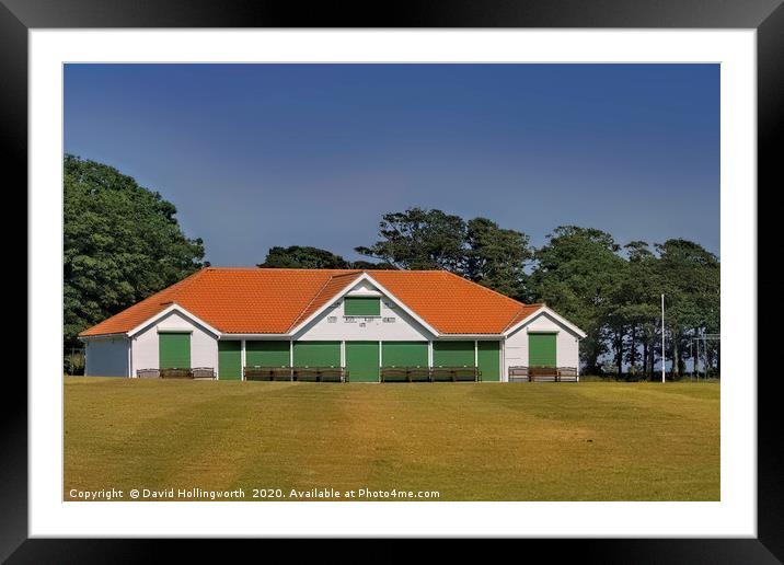 Sewerby Cricket Pavilion Framed Mounted Print by David Hollingworth