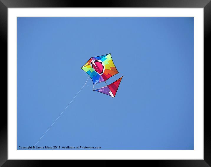 Colourful Kite Flying Framed Mounted Print by Anna Lewis