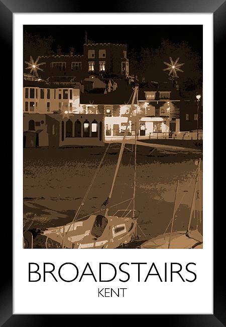 Broadstairs, Kent, railway print, beach Framed Print by Karen Slade