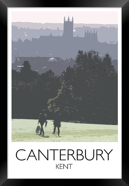 Canterbury Cathedral Railway Style Print Framed Print by Karen Slade