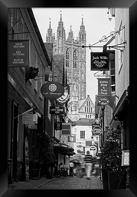 Canterbury Street Scene Framed Print by Karen Slade