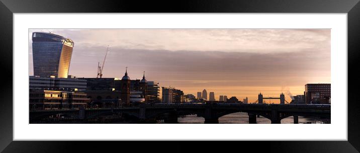 London Sunrise over the Thames Framed Mounted Print by Karen Slade