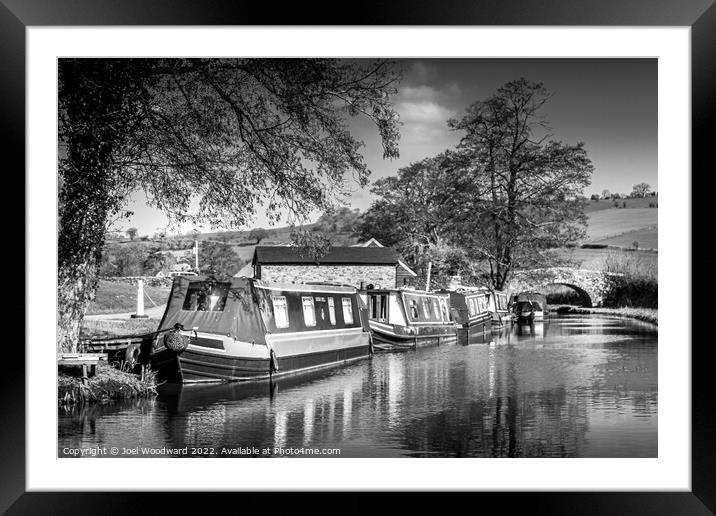 Narrowboats on Brecon Canal Framed Mounted Print by Joel Woodward