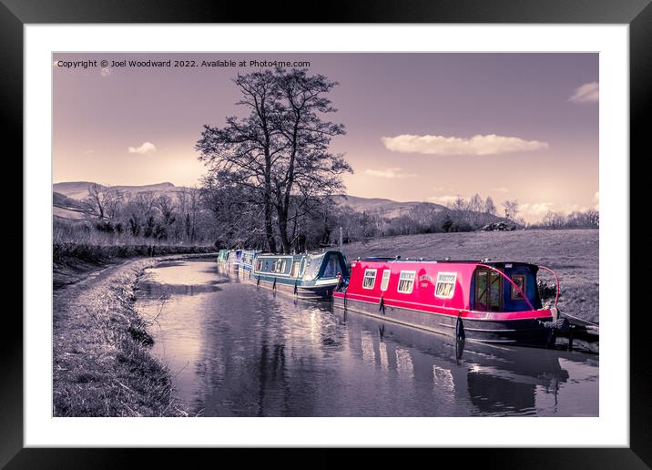 Narrowboats on Brecon Canal Framed Mounted Print by Joel Woodward