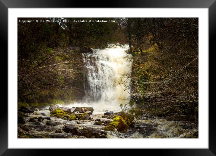 Blaen y Glyn Isaf Waterfall, Brecon Beacons Framed Mounted Print by Joel Woodward