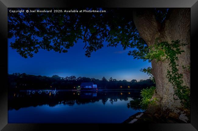 Llandrindod Wells Lake (Blue Hour) Framed Print by Joel Woodward