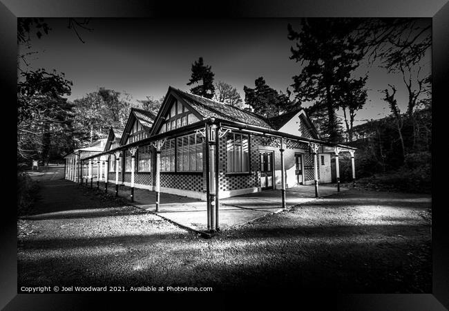 Black & White Rock Park Spa & Heritage Centre Framed Print by Joel Woodward