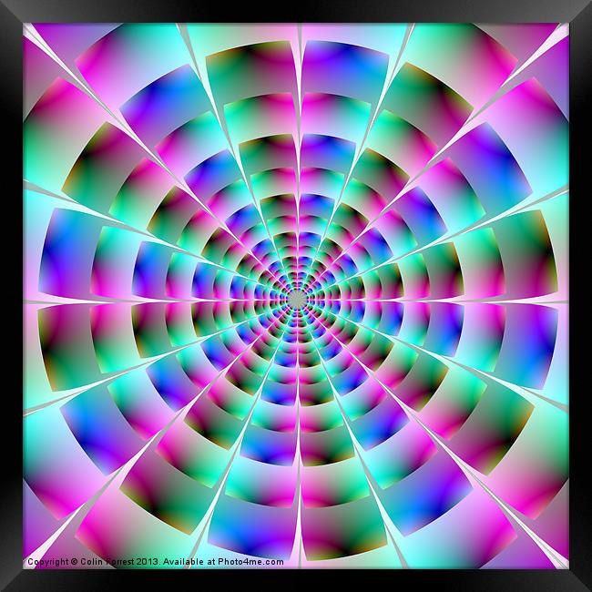 Time Tunnel in Blue and Pink Framed Print by Colin Forrest