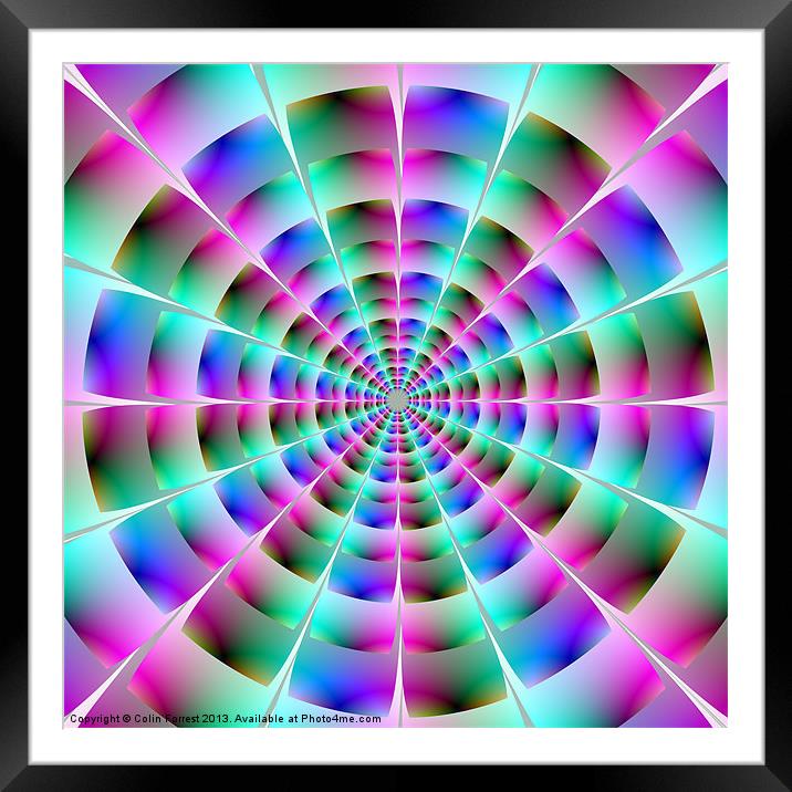 Time Tunnel in Blue and Pink Framed Mounted Print by Colin Forrest