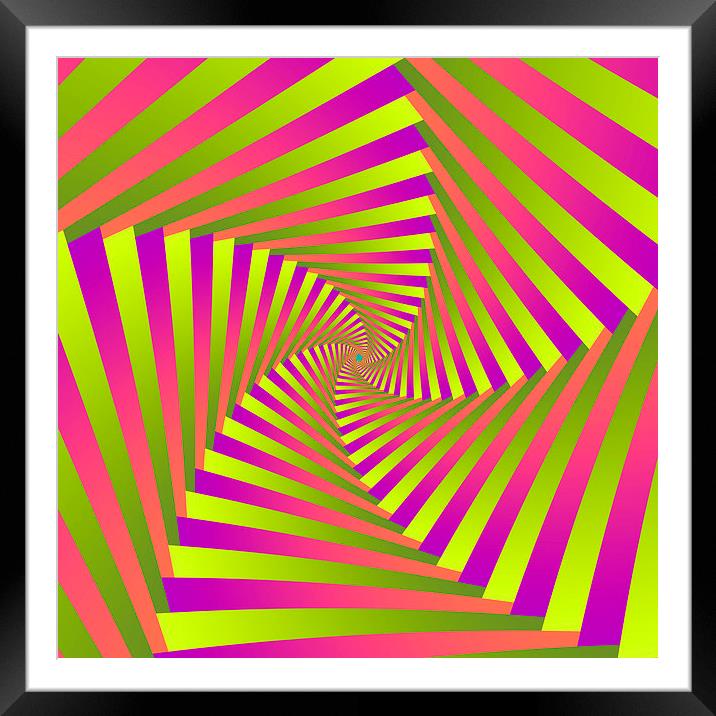 Psychedelic Five Arm Spiral Framed Mounted Print by Colin Forrest