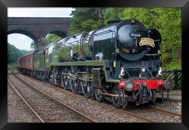 British India Line, 35018 at Dent in Cumbria Framed Print by Dave Hudspeth Landscape Photography